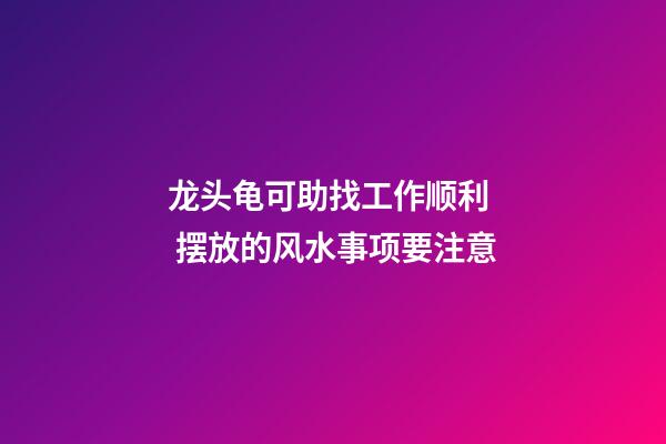 龙头龟可助找工作顺利  摆放的风水事项要注意